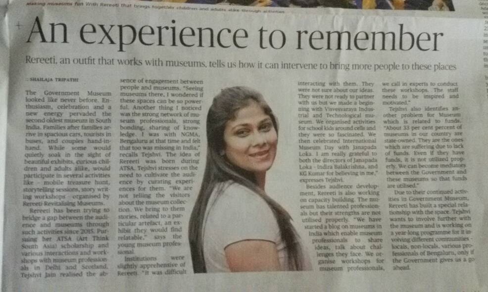 AN EXPERIENCE TO REMEMBER | THE HINDU, MAY 23, 2017