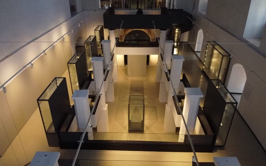 Overhead view of the collection at the Museum of Christian Art