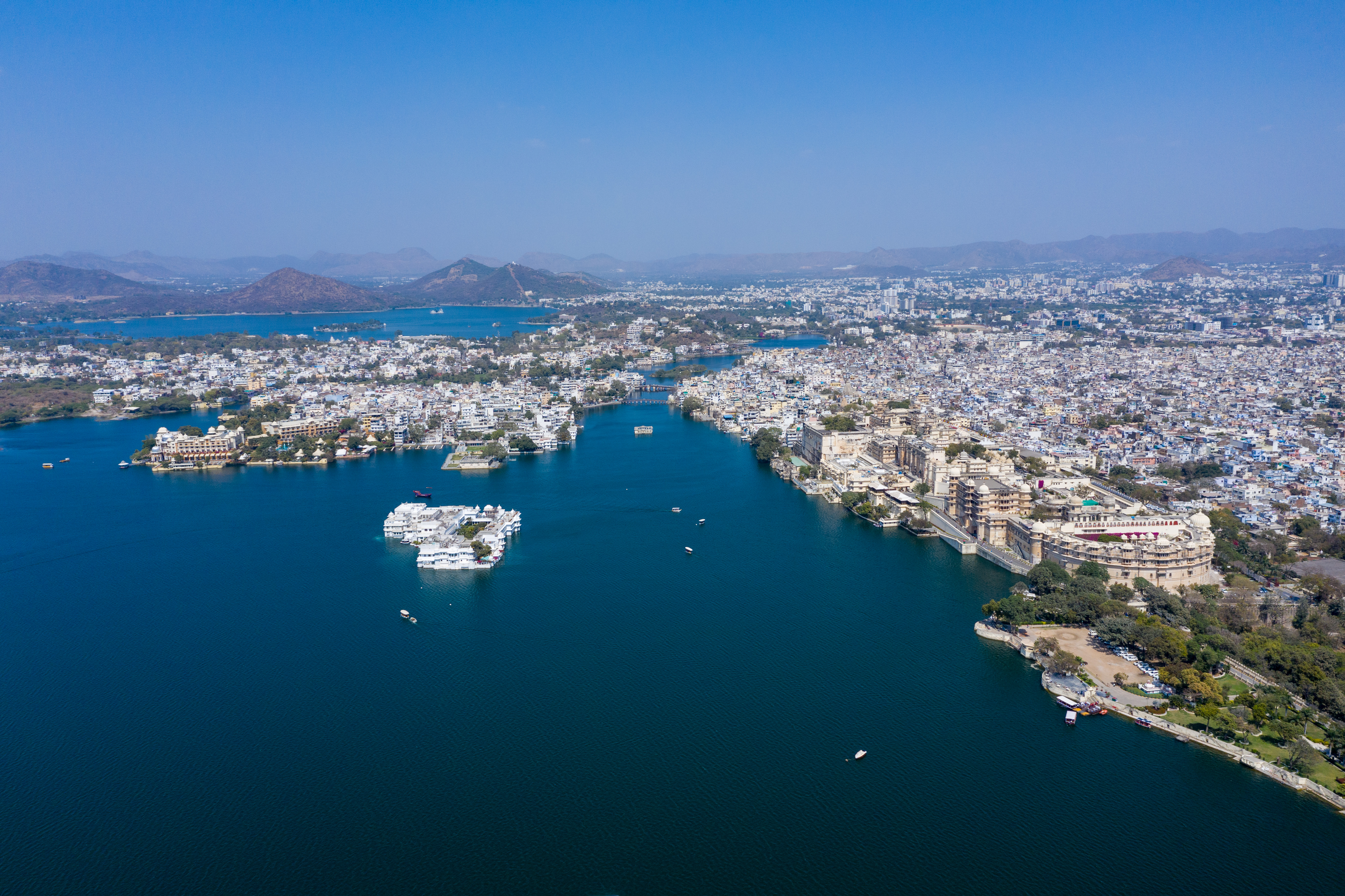 Aerial view of The City Palace Museum, Udaipur